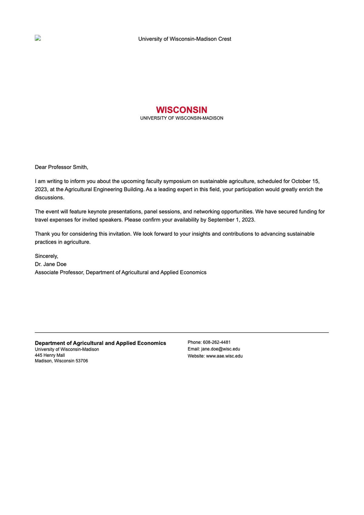 University of Wisconsin Madison official letterhead template_variant_3